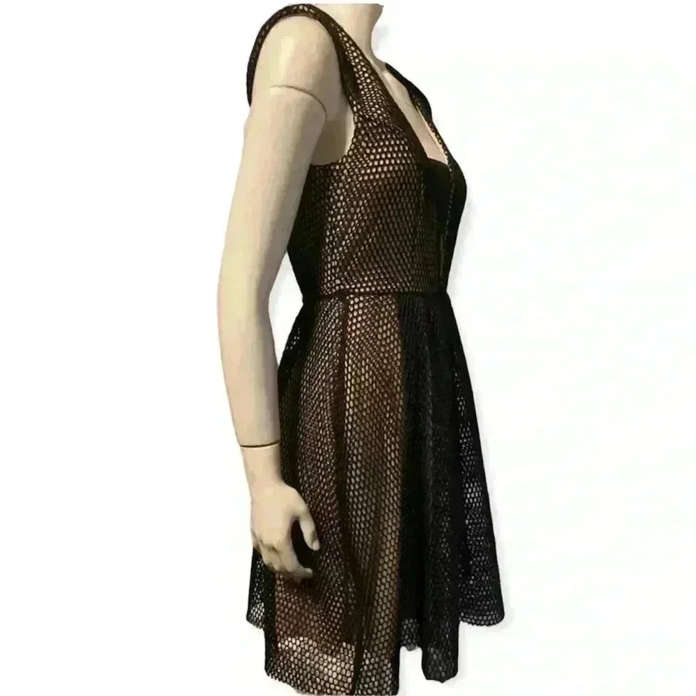 Charlotte Russe Black Mesh Dress | Fit & Flare Cut Out | Whimsigoth Prom Party - Picture 7 of 14